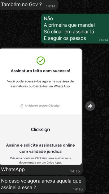 Conversa de cliente no WhatsApp